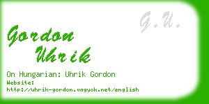 gordon uhrik business card